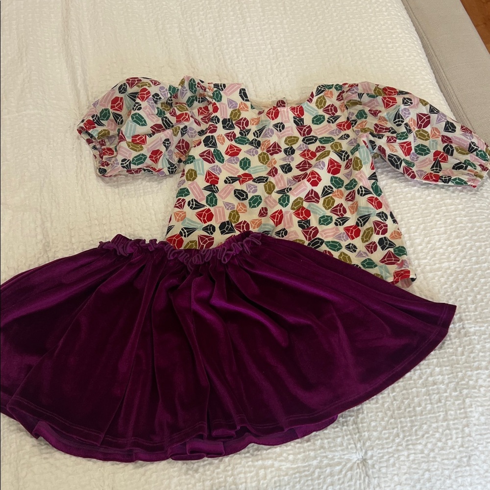 Pink Chicken gemstone top & velour skirt, 5